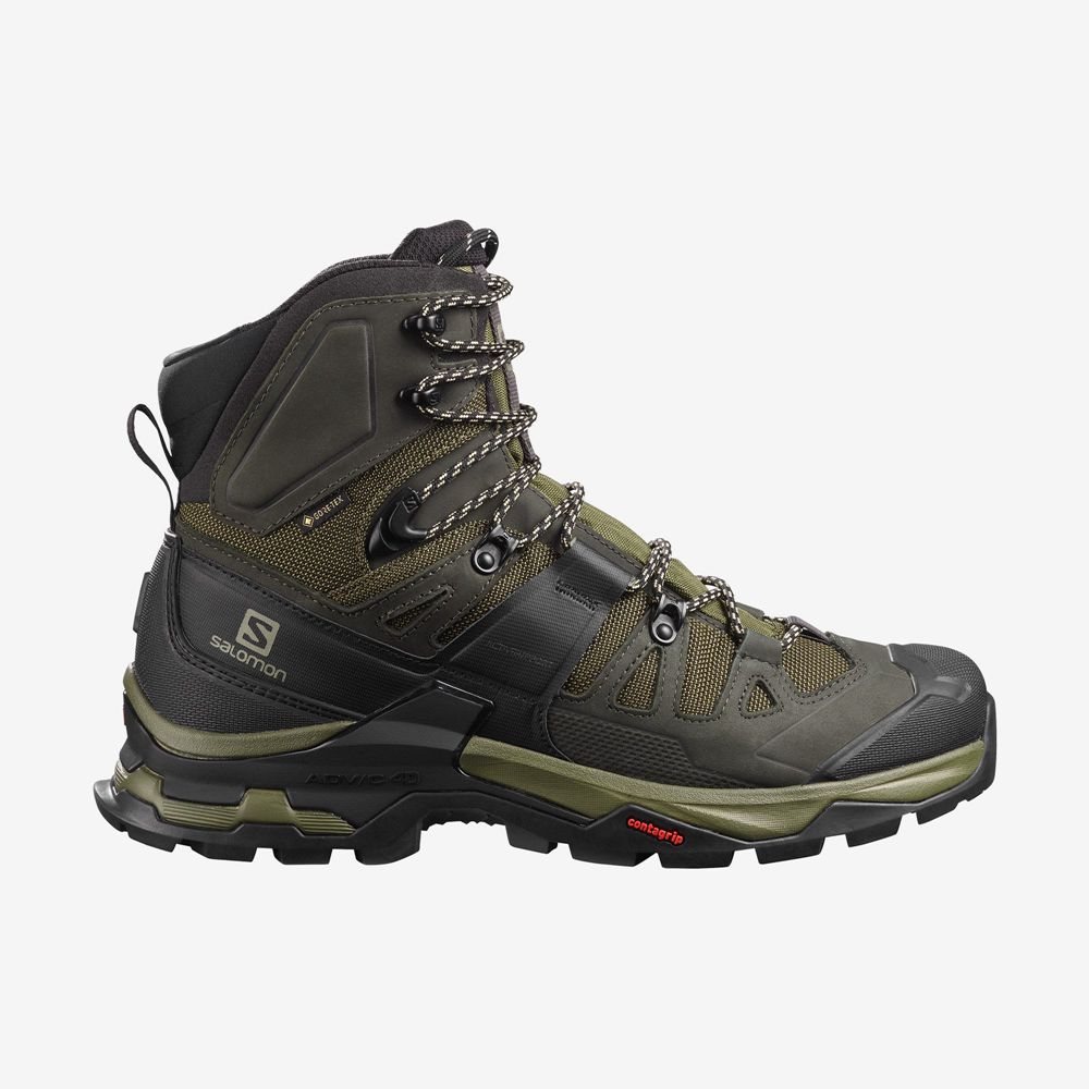 Salomon Israel QUEST 4 GORE-TEX - Mens Hiking Boots - Olive (UIKG-87169)